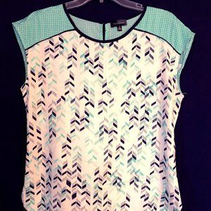 The Limited Aqua and Black Top